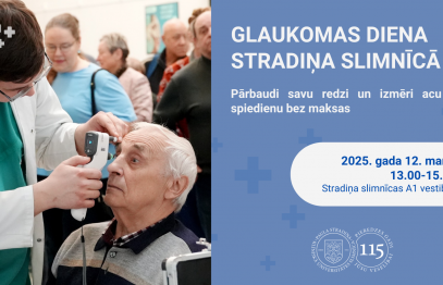 Glaukomas dienas ietvaros ikvienam interesentam ir iespēja pārbaudīt savu acu veselību bez maksas Stradiņa slimnīcā 12. martā